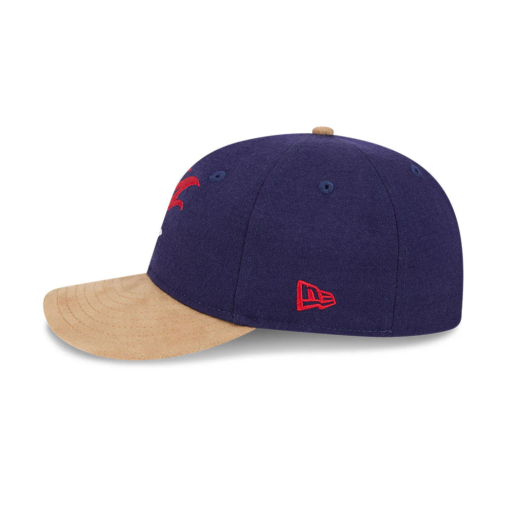 Melbourne Demons Hat - AFL 2025 Retro Contrast Suede 9Fifity Strapback Cap - New Era